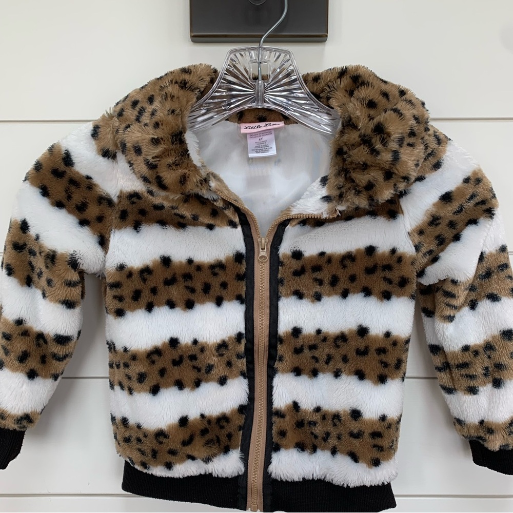 Little Lass Faux Fur Jacket Size 4T
